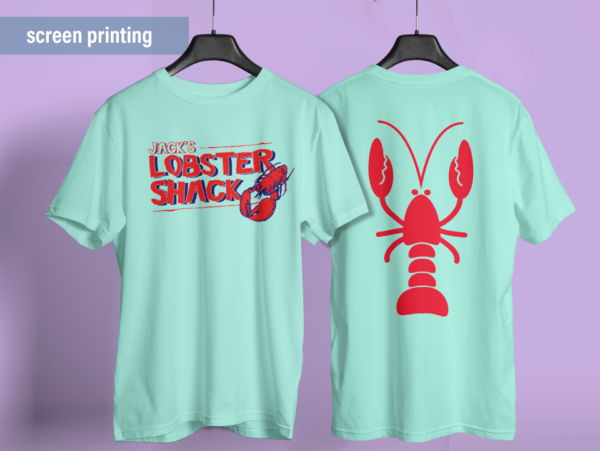 1-Color + 2-Color custom screen printing t-shirts